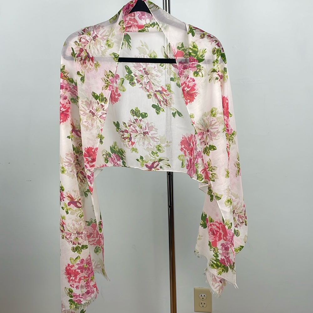 Vintage Polyester Rose Pattern Scarf - image 1